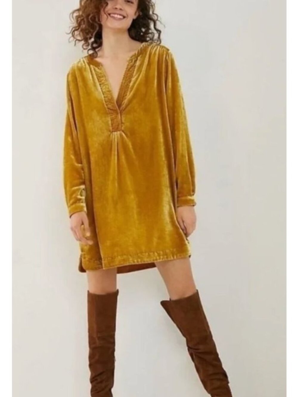 ANTHROPOLOGIE melody velvet tunic dress size L